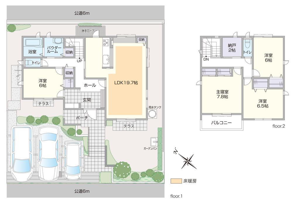 Floor plan. (B-4 No. land), Price 38,300,000 yen, 4LDK+S, Land area 203.09 sq m , Building area 120.91 sq m