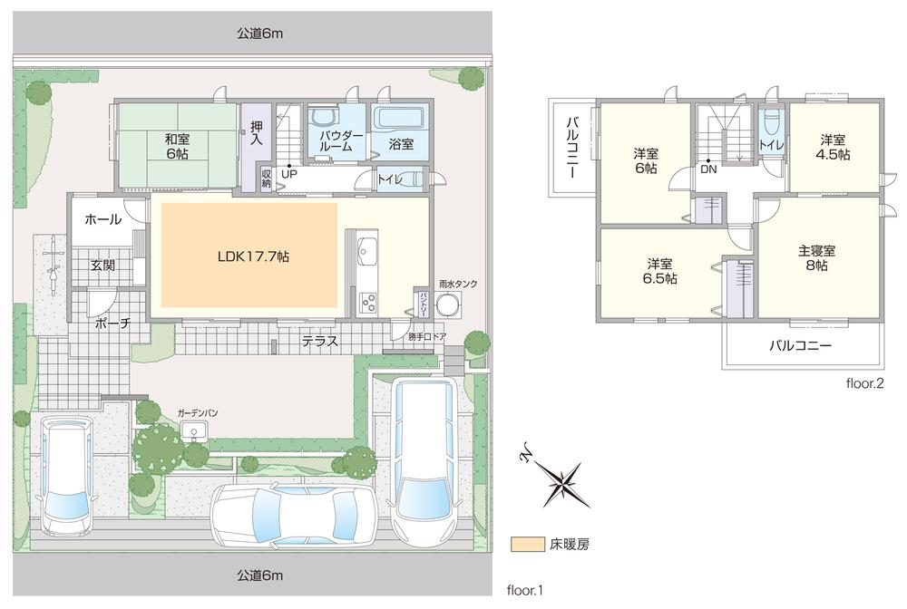 Floor plan. (B-5 No. place), Price 37 million yen, 5LDK, Land area 203.02 sq m , Building area 113.04 sq m