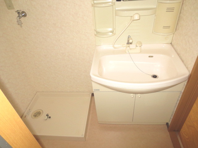 Washroom. Washbasin with shower, Laundry Area