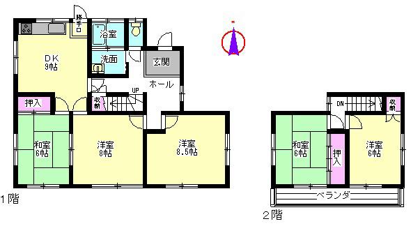 Floor plan. 19,800,000 yen, 5DK, Land area 260 sq m , Building area 99.36 sq m