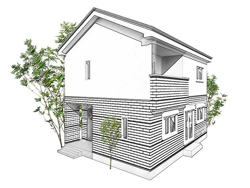 Rendering (appearance). H Building Rendering (2013.05.07 update), Floor: 4LDK, Price 25,900,000 yen, Land area 165.00m2, Building area 101.44m2