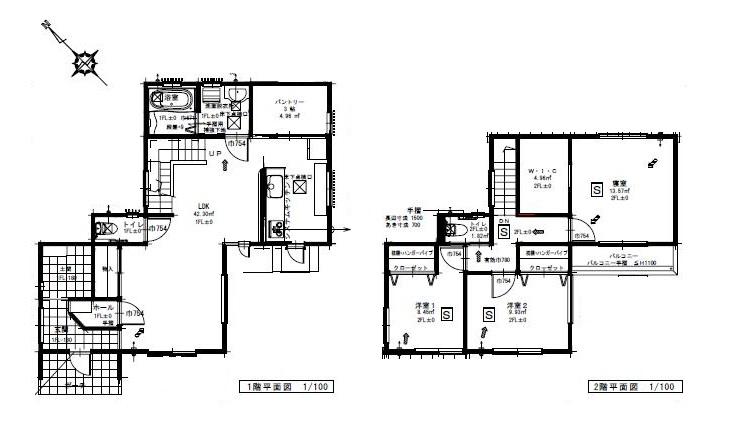 Floor plan. 28.8 million yen, 3LDK + S (storeroom), Land area 227.63 sq m , Building area 110.28 sq m walk-in closet ・ Pantry storage capacity rich