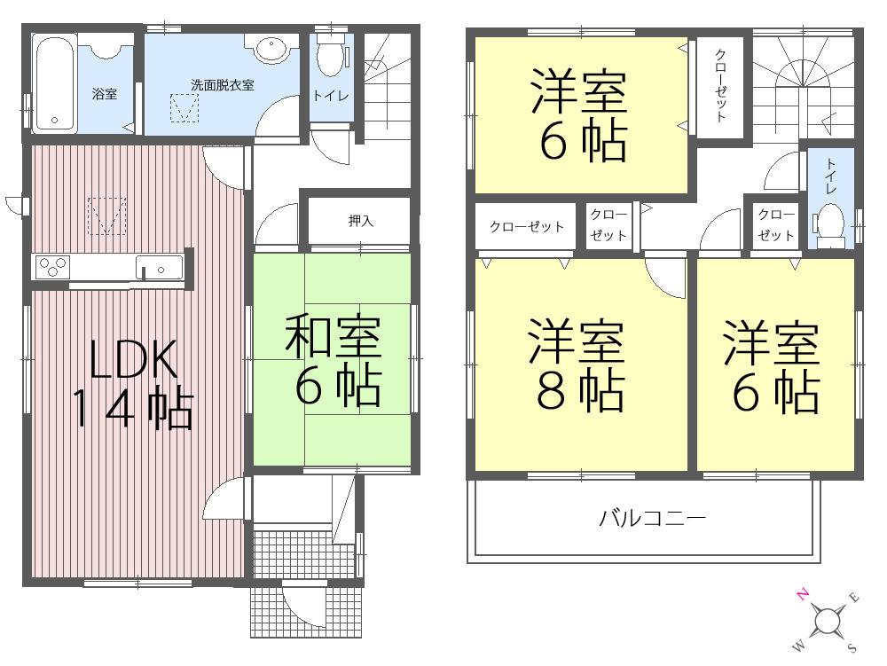 Floor plan. 24,800,000 yen, 4LDK, Land area 150.4 sq m , Building area 102.68 sq m