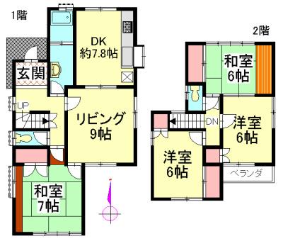 Floor plan. 8.8 million yen, 4LDK, Land area 167.8 sq m , Building area 101.02 sq m