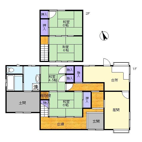 Floor plan. 8 million yen, 4DK, Land area 170 sq m , Building area 101.77 sq m