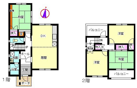 Floor plan. 16.8 million yen, 4LDK, Land area 213.02 sq m , Building area 97.36 sq m