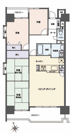 Floor plan. 4LDK, Price 14.9 million yen, Occupied area 82.53 sq m , Balcony area 13.31 sq m   ■ Of southwest angle room 4LDK: it is per yang good! !