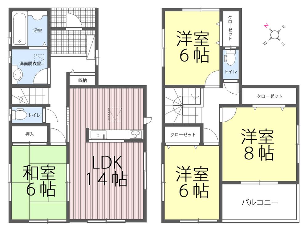 Floor plan. 23.8 million yen, 4LDK, Land area 153.38 sq m , Building area 99.37 sq m