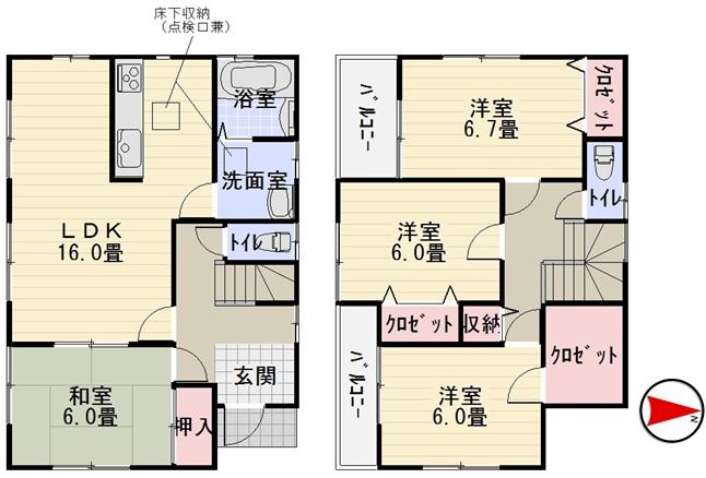 Floor plan. 20.8 million yen, 4LDK, Land area 159.17 sq m , Building area 103.92 sq m