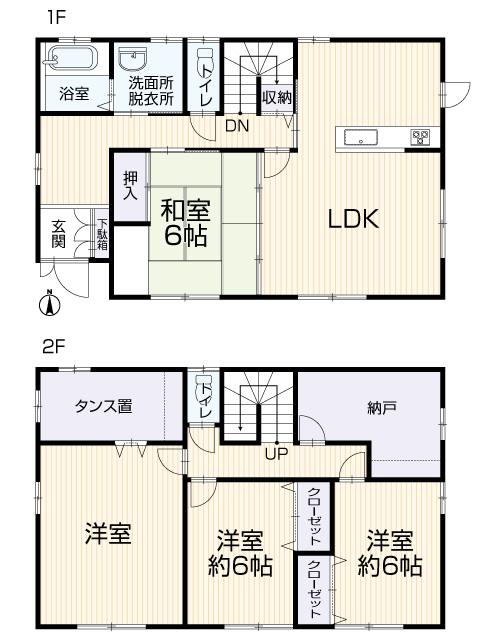 Floor plan. 19,800,000 yen, 4LDK + S (storeroom), Land area 181.23 sq m , Building area 127.84 sq m