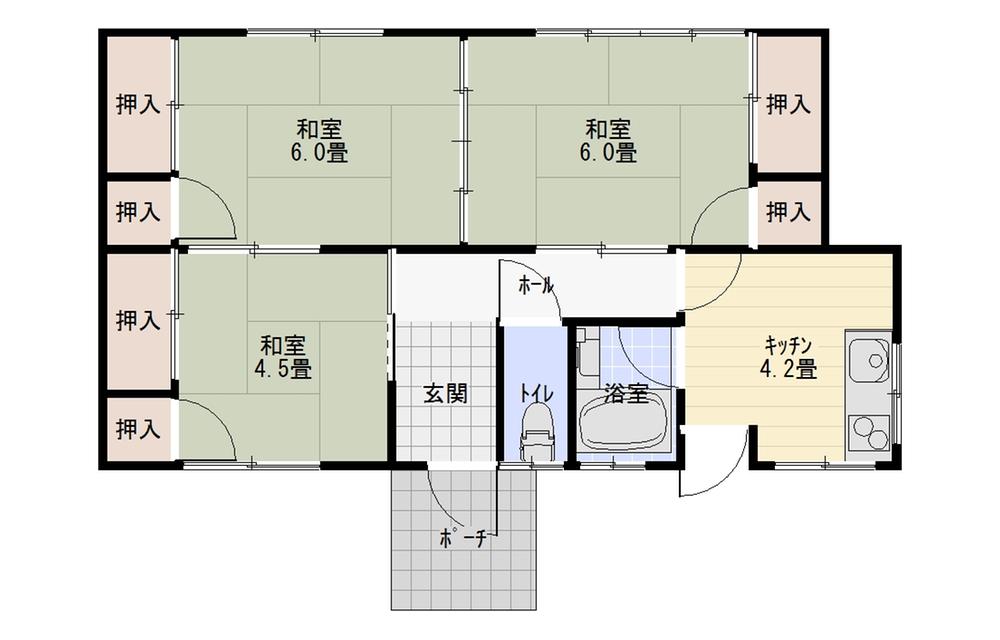 Floor plan. 8 million yen, 3DK, Land area 190.98 sq m , Building area 52.17 sq m