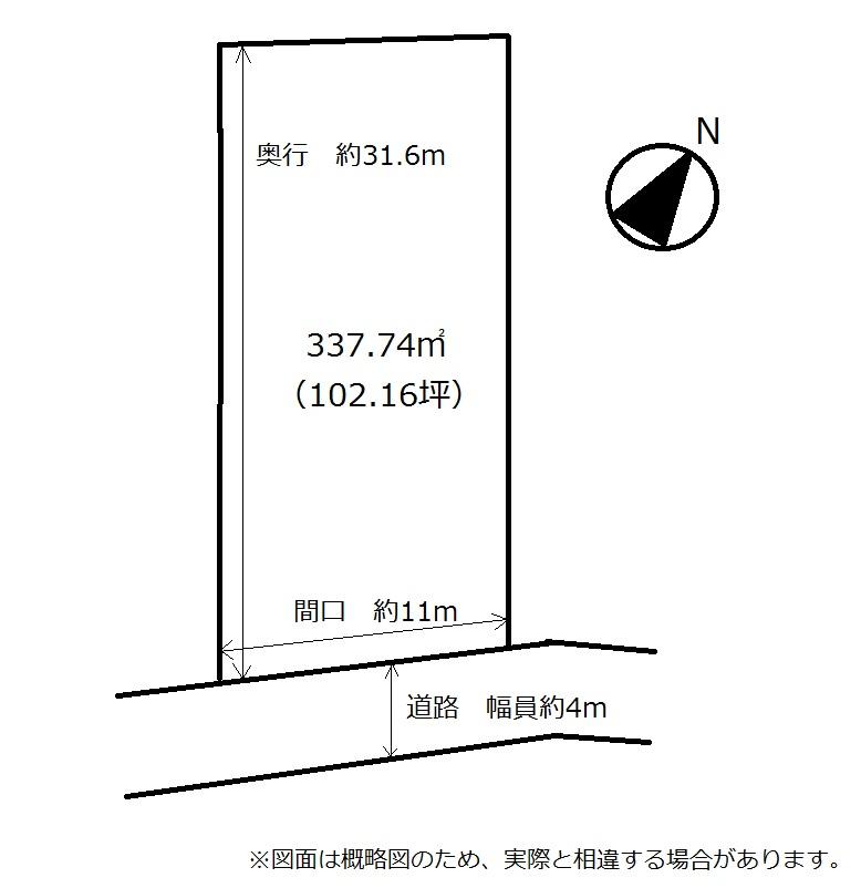 Compartment figure. Land price 16.7 million yen, Land area 337.74 sq m