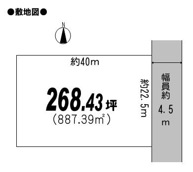 Compartment figure. Land price 5.9 million yen, Land area 887.39 sq m compartment view