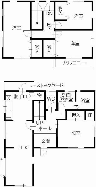 Floor plan. 9,880,000 yen, 4LDK, Land area 186.17 sq m , 4LDK of building area 120 sq m Interoceanic 3 rooms Japanese-style one room