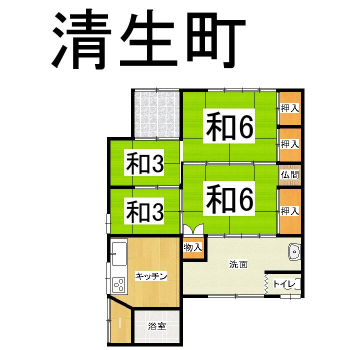 Floor plan. 5 million yen, 4DK, Land area 216.41 sq m , Building area 42.97 sq m