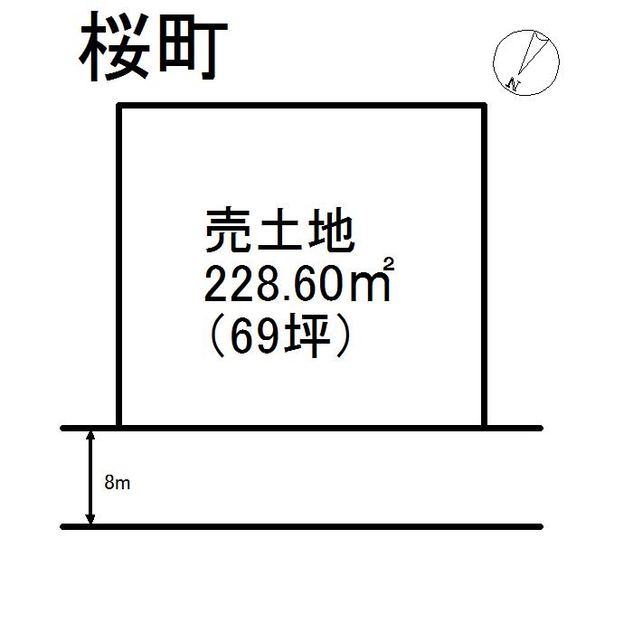 Compartment figure. Land price 12.8 million yen, Land area 228.6 sq m