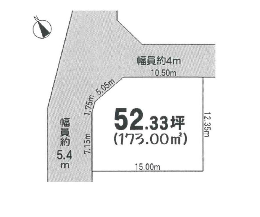 Compartment figure. Land price 4.9 million yen, Land area 173 sq m