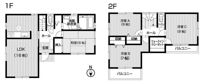 Floor plan. (3 Building), Price 18,800,000 yen, 4LDK+S, Land area 198.55 sq m , Building area 104.34 sq m