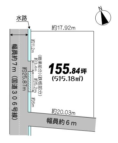 Compartment figure. Land price 9.6 million yen, Land area 515.18 sq m compartment view