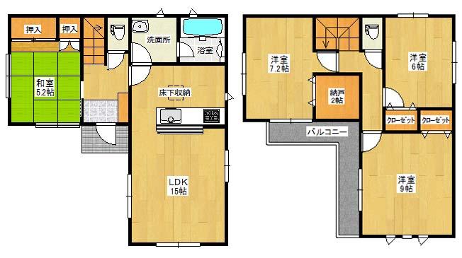 Floor plan. 21.9 million yen, 4LDK, Land area 165.36 sq m , Building area 97.6 sq m
