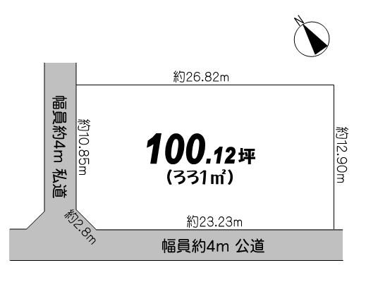 Compartment figure. Land price 5.3 million yen, Land area 331 sq m compartment view
