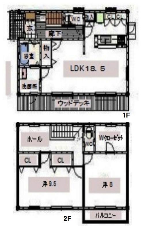Floor plan. 19,800,000 yen, 2LDK + S (storeroom), Land area 496.2 sq m , Building area 98.35 sq m