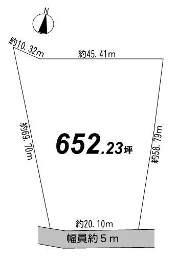 Compartment figure. Land price 23.8 million yen, Land area 2,156.16 sq m compartment view