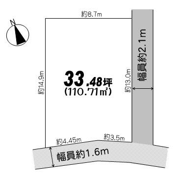 Compartment figure. Land price 3.5 million yen, Land area 110.71 sq m compartment view