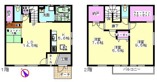 Floor plan. 26,600,000 yen, 3LDK, Land area 144.08 sq m , Building area 116 sq m