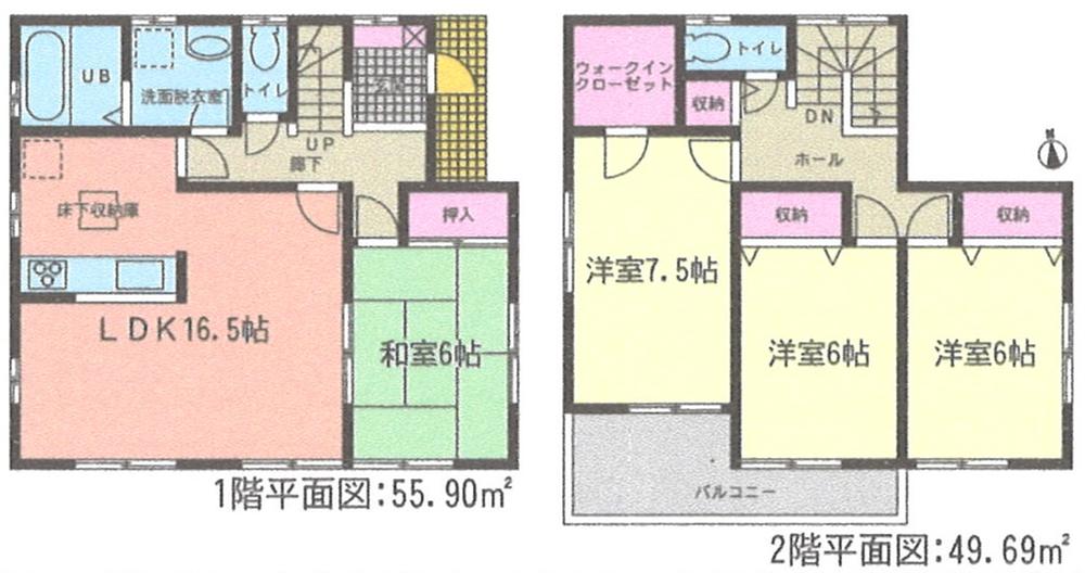 Floor plan. (4 Building), Price 24,800,000 yen, 4LDK+S, Land area 147.04 sq m , Building area 105.59 sq m