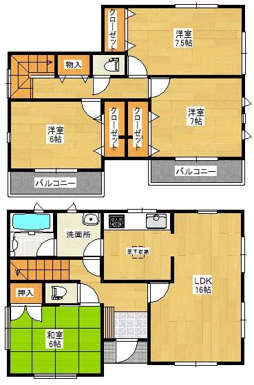 Floor plan. 21.9 million yen, 4LDK, Land area 197.45 sq m , Building area 100.03 sq m