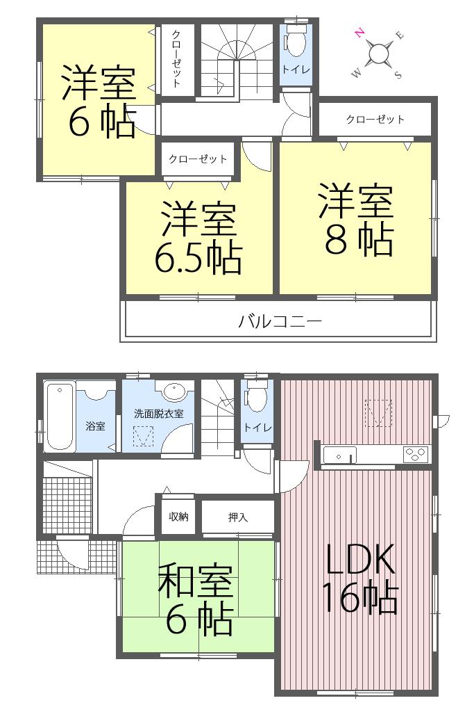 Floor plan. 23.8 million yen, 4LDK, Land area 168.12 sq m , Building area 104.34 sq m