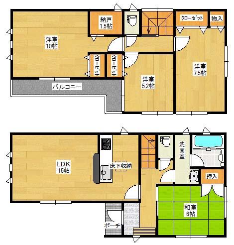 Floor plan. 19.9 million yen, 4LDK, Land area 155.98 sq m , Building area 100.03 sq m