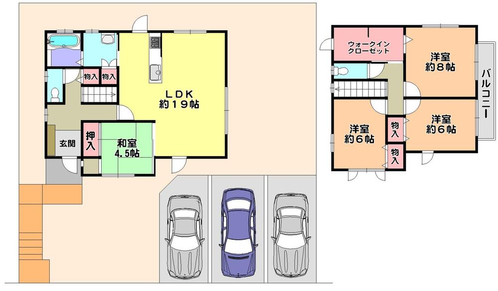 Floor plan. 27 million yen, 4LDK, Land area 215.06 sq m , Building area 110.95 sq m