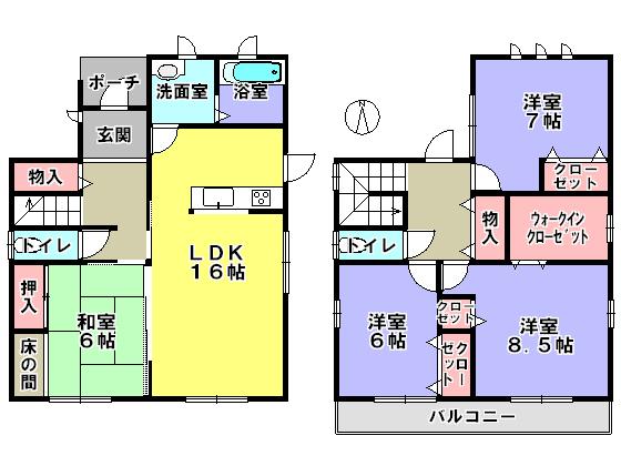 Floor plan. 25 million yen, 4LDK, Land area 209.18 sq m , Building area 115.1 sq m