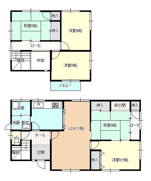 Floor plan. 10.3 million yen, 5LDK, Land area 216.35 sq m , Building area 119.28 sq m