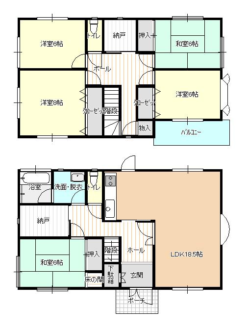 Floor plan. 15.8 million yen, 5LDK + 2S (storeroom), Land area 218.67 sq m , Building area 218.67 sq m