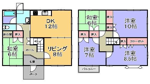 Floor plan. 17.5 million yen, 6DK, Land area 375.83 sq m , Building area 136 sq m