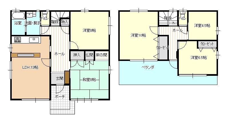 Floor plan. 10.8 million yen, 5LDK, Land area 201.92 sq m , Building area 129.34 sq m