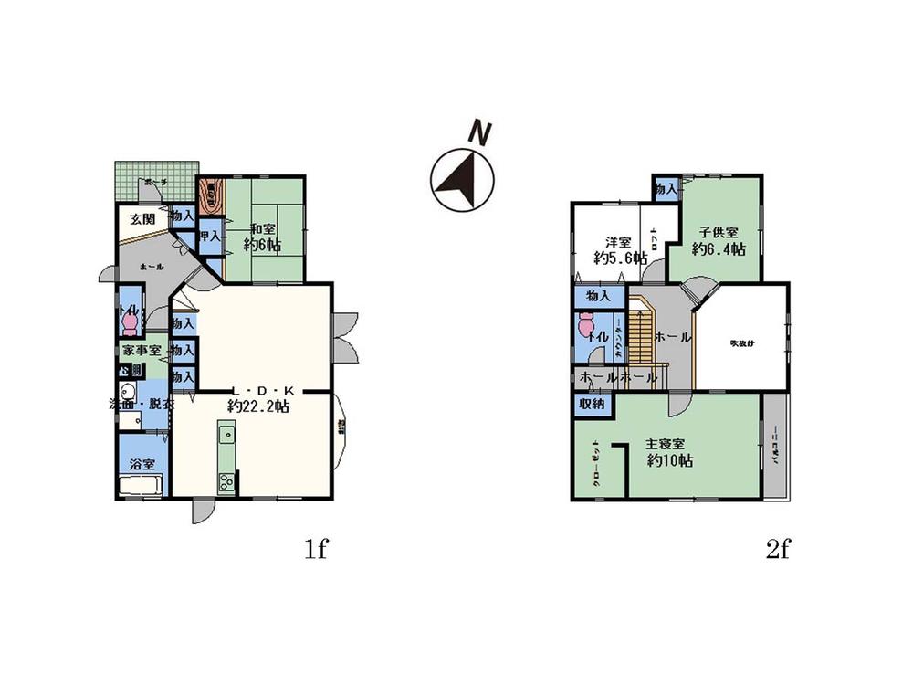 Floor plan. 39,800,000 yen, 4LDK + S (storeroom), Land area 218.84 sq m , Building area 133.61 sq m
