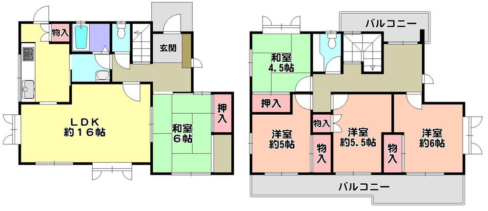 Floor plan. 14.8 million yen, 5LDK, Land area 224.88 sq m , Building area 135.13 sq m
