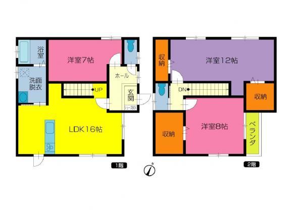 Floor plan. 20.8 million yen, 3LDK, Land area 224.71 sq m , It is a building area of ​​119 sq m 3LDK.