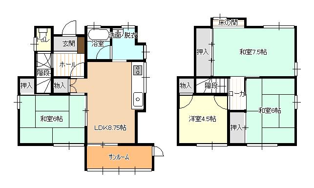 Floor plan. 5.6 million yen, 4LDK, Land area 143.33 sq m , Building area 80.43 sq m
