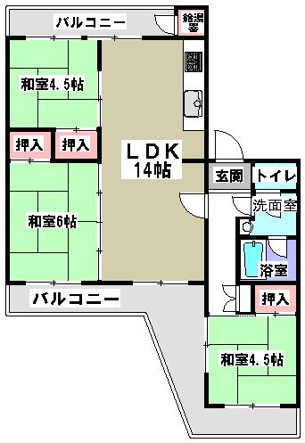 Floor plan. 3LDK, Price 5.3 million yen, Occupied area 68.29 sq m , Balcony area 17.15 sq m