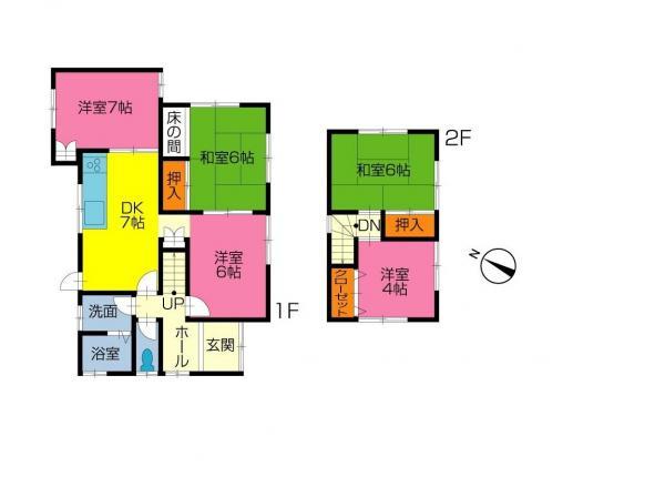 Floor plan. 13.5 million yen, 5DK, Land area 230.57 sq m , It is a building area of ​​96.86 sq m 5DK.