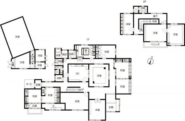 Floor plan. 32,300,000 yen, 10DK, Land area 1284.71 sq m , There is a building area of ​​455.51 sq m 10DK closet, It is wide enough get lost