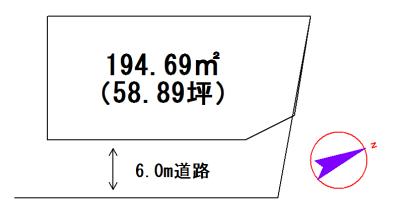 Compartment figure. Land price 10.5 million yen, Land area 194.72 sq m