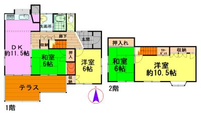 Floor plan. 11.5 million yen, 4LDK, Land area 204.24 sq m , Building area 111.25 sq m