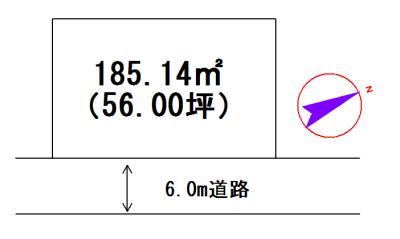 Compartment figure. Land price 10.5 million yen, Land area 185.14 sq m