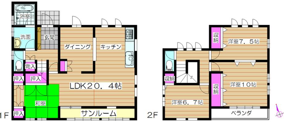 Floor plan. 25,900,000 yen, 4LDK, Land area 192.82 sq m , Building area 123.49 sq m